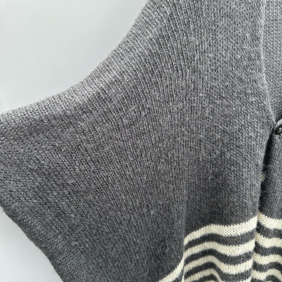 Wooden Ships S-M grey-white cotton serape woman lightweight corpcore wool wrap - Picture 4 of 8